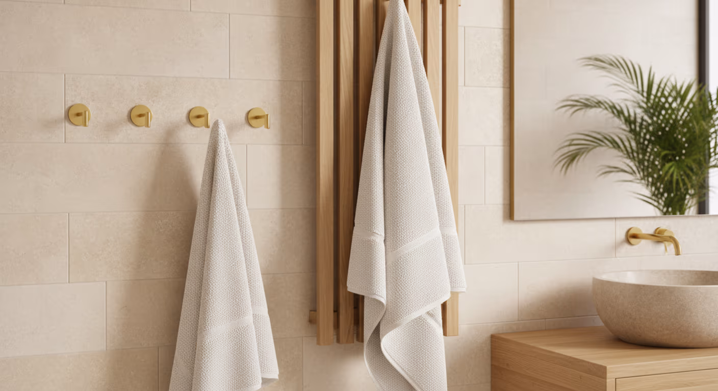 Robe Hooks: Brass, Black & Timber Accents