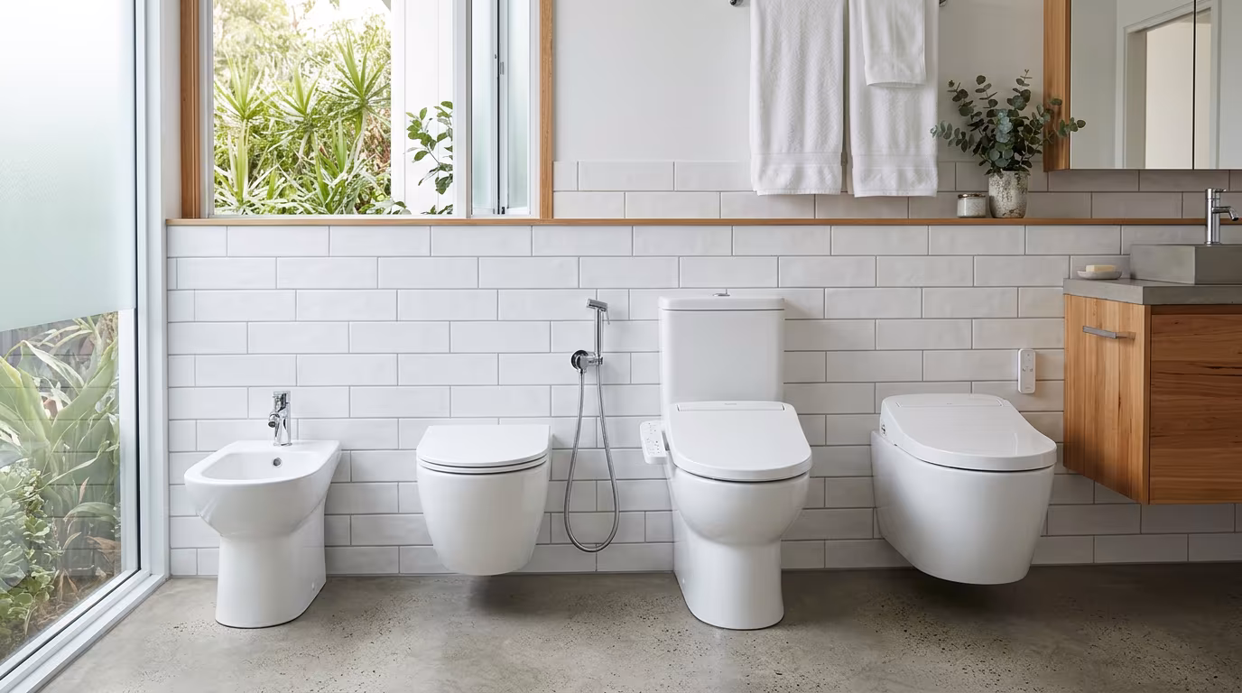 Types of Bidets: Standalone, Hand-Held Sprays, Seats, and Smart Toilets