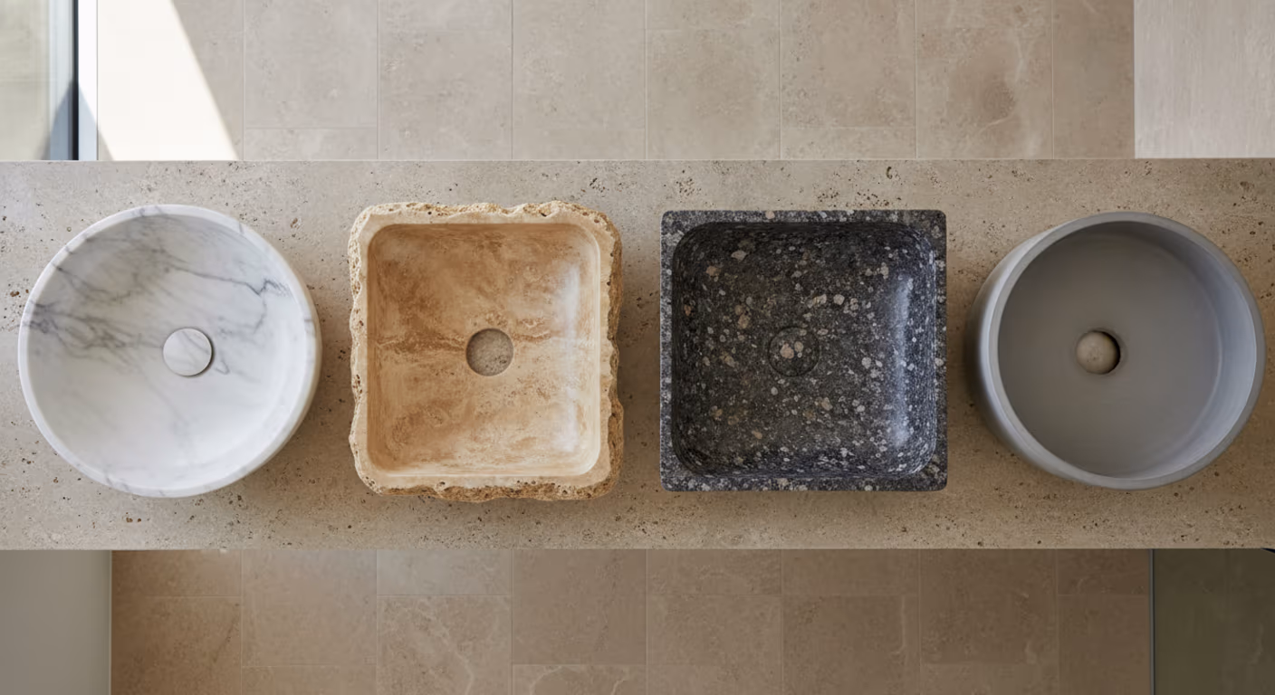 Marble, Travertine, Granite & Concrete Options