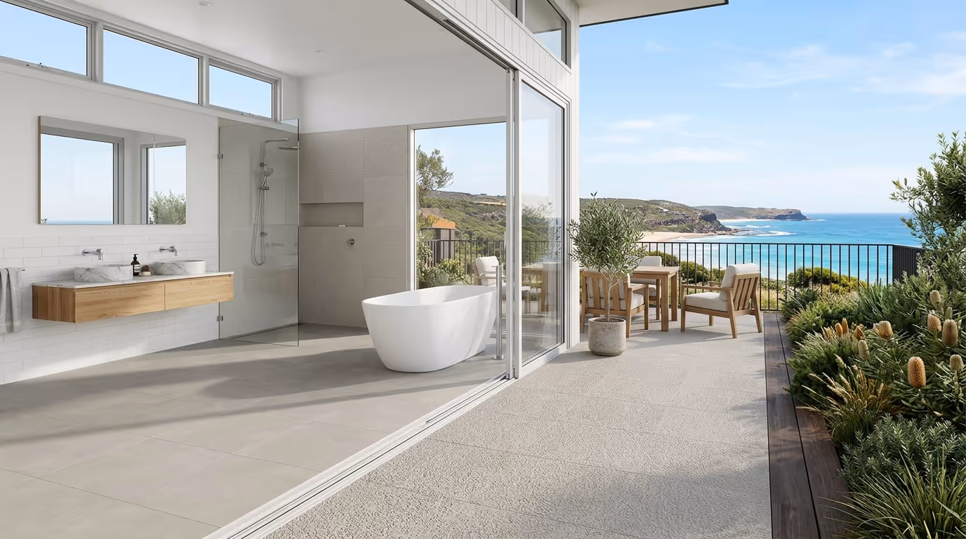 Indoor–Outdoor Pavers — Extending the Space