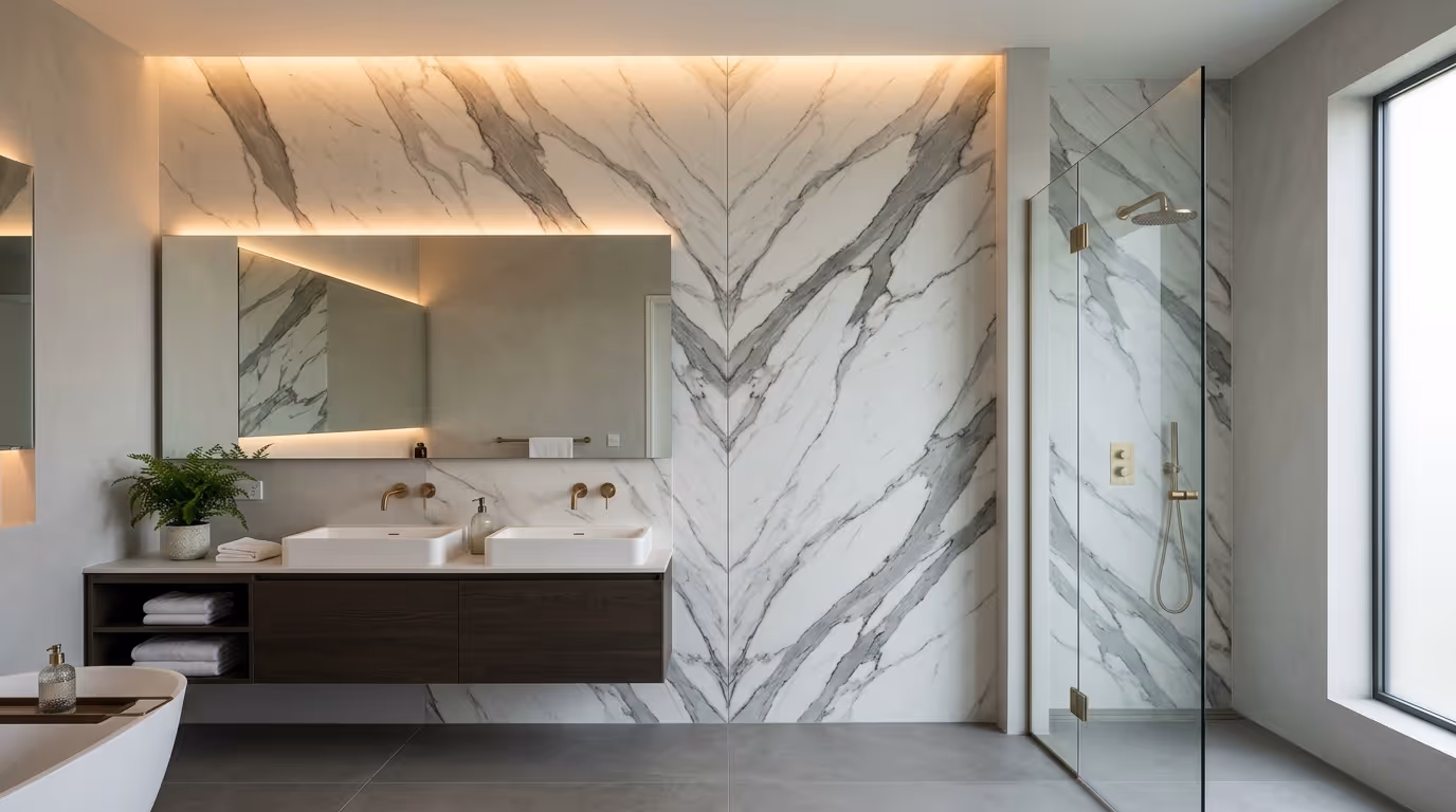 Large-Format Slabs & Panels — The Seamless Statement