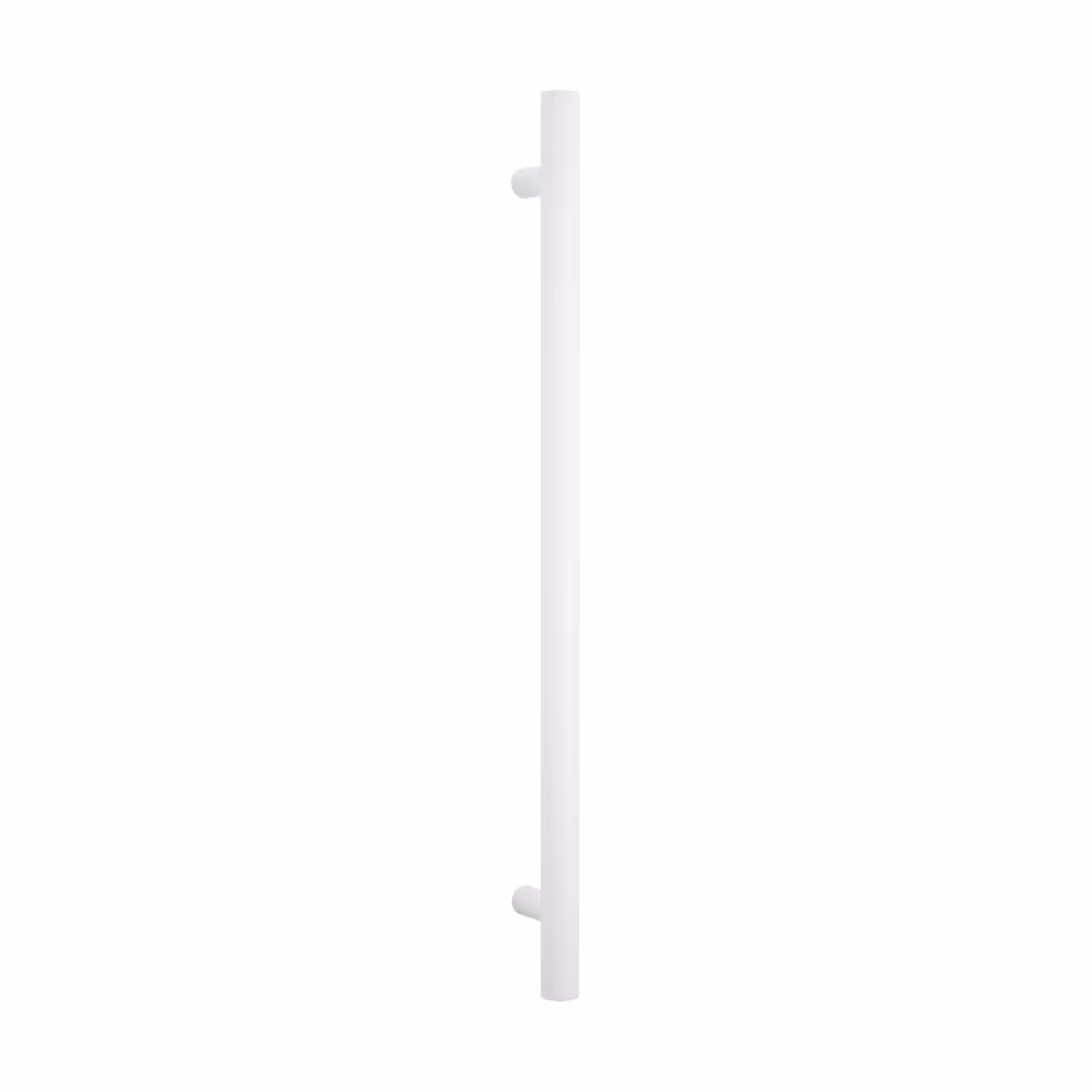 Radiant Heated Vertical Towel Rail 950mm — Matt White