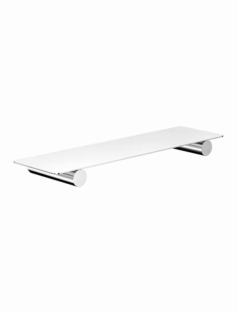 Meir Curvaé Shower Shelf 400mm — Polished Chrome