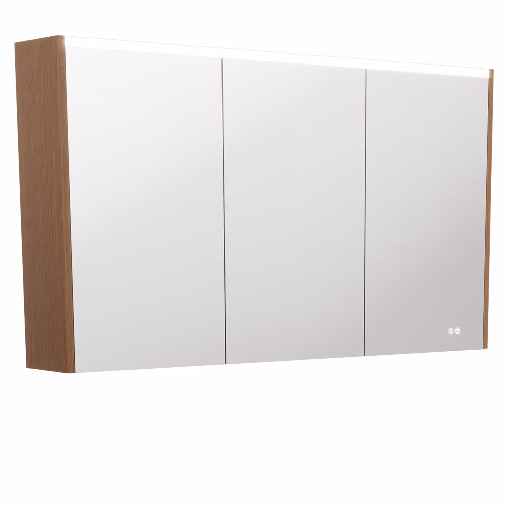 Fienza 1200 LED Mirror Cabinet with Walnut Side Panels