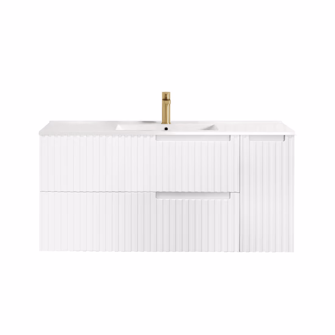 Otti Noosa Fluted 1200mm Wall Hung Vanity (Satin White)