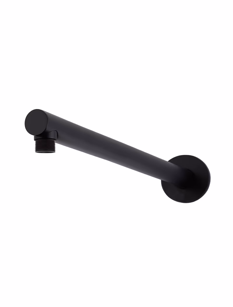 Meir Round Wall Shower Arm 400mm — Matte Black