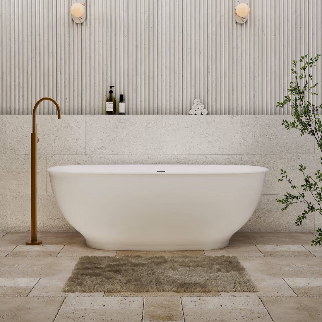 Cassa Design Hampton Freestanding Bath — Matte White