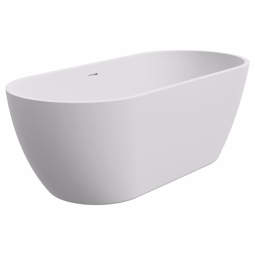 Fienza Koko Freestanding Acrylic Bath, 1680mm — Matte White