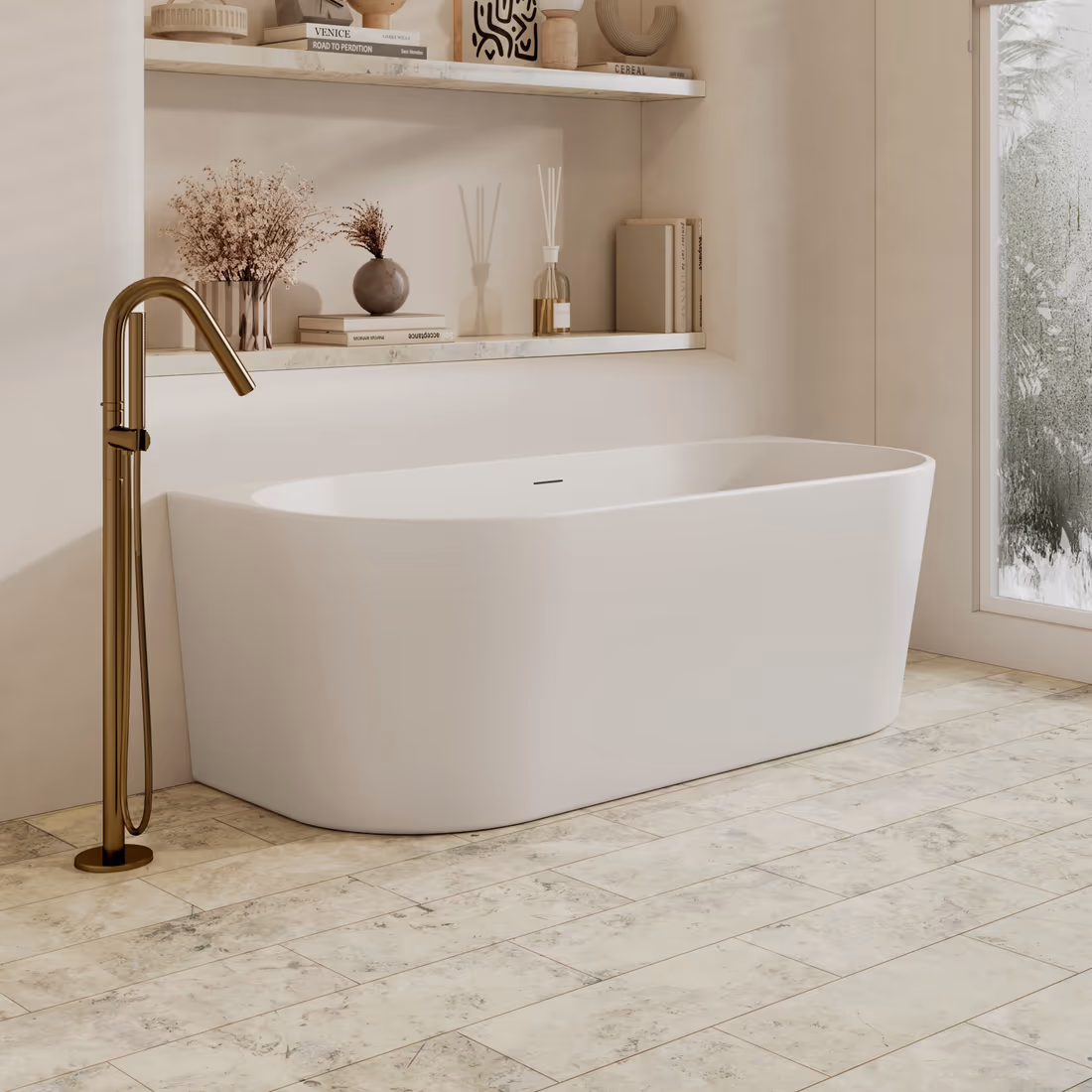 Cassa Design Auris Round Back-to-Wall Bathtub