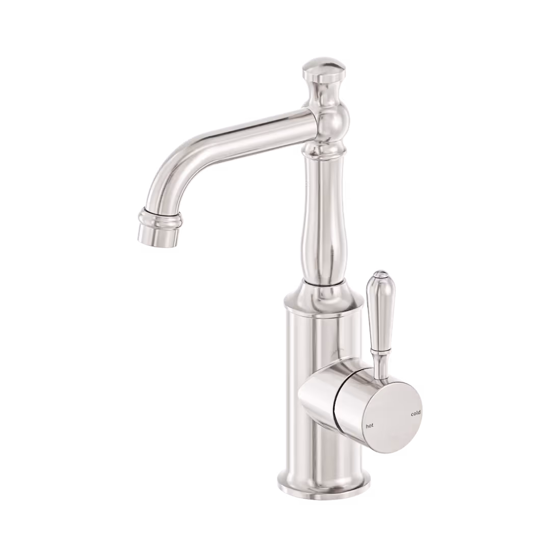 Nero York Basin Mixer with Metal Lever — Brushed Nickel